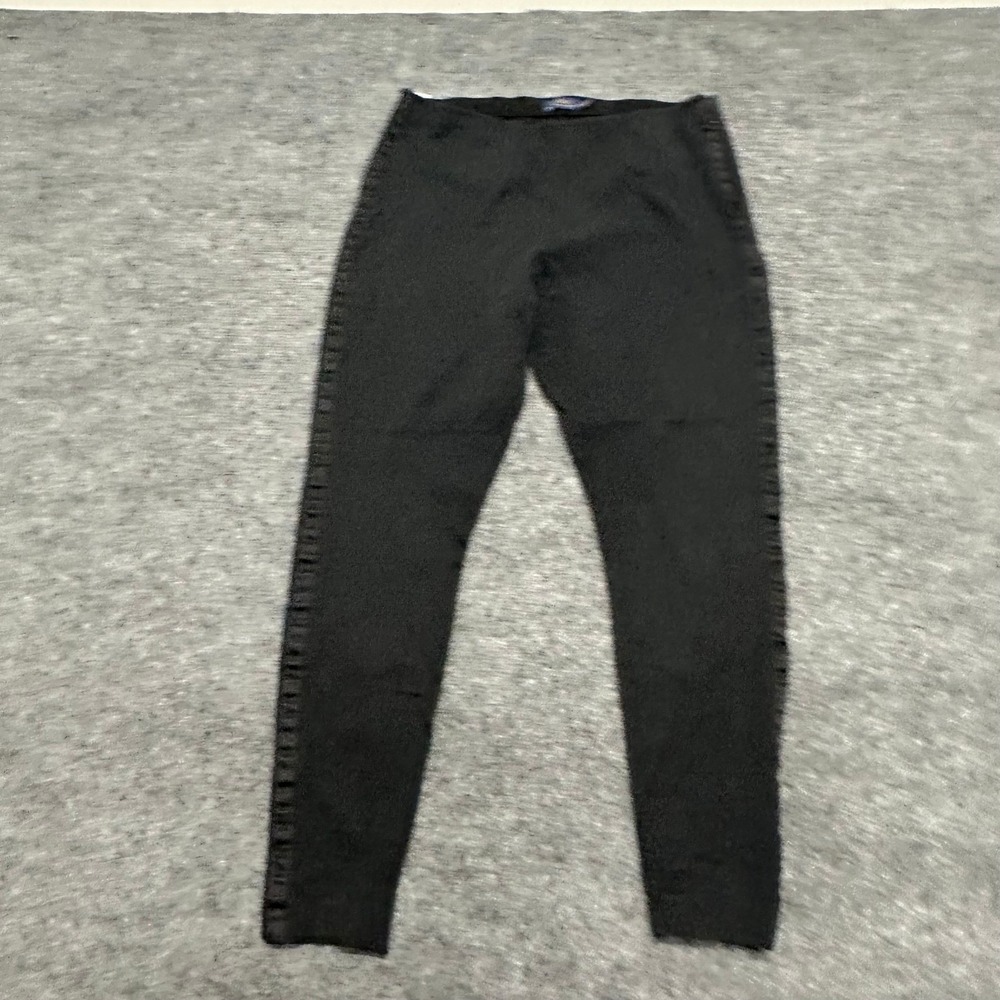 Polo Ralph Lauren Pants Womens Size 14 Black Skinny Tuxedo Stripe Side Zip